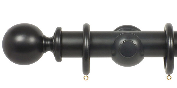 Opus Studio Painted Solid Colour Ebony 48mm Wooden Curtain Pole Ball Finial