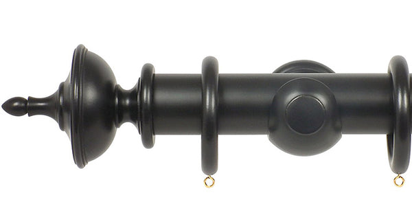 Opus Studio Painted Solid Colour Ebony 48mm Wooden Curtain Pole Urn Finial