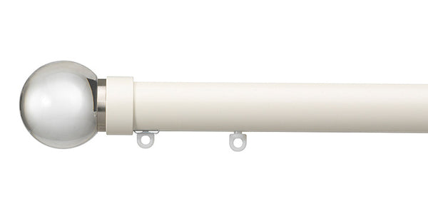 Silent Gliss Metropole 30mm Ecru Hand Drawn Track Fused Clear Glass Ball Finial