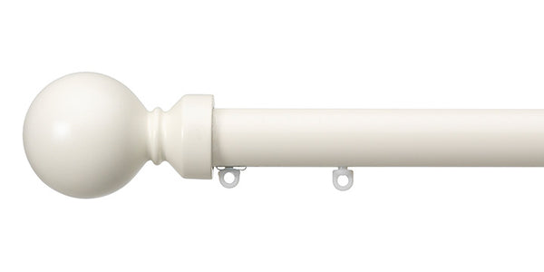 Silent Gliss Metropole 30mm Ecru hand drawn track with Ball Finial