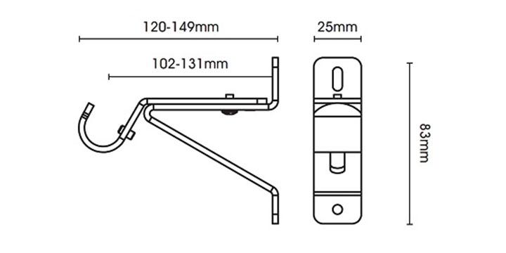 Swish Elements Belgravia 28mm Satin Steel Curtain Pole - Curtain Poles Emporium