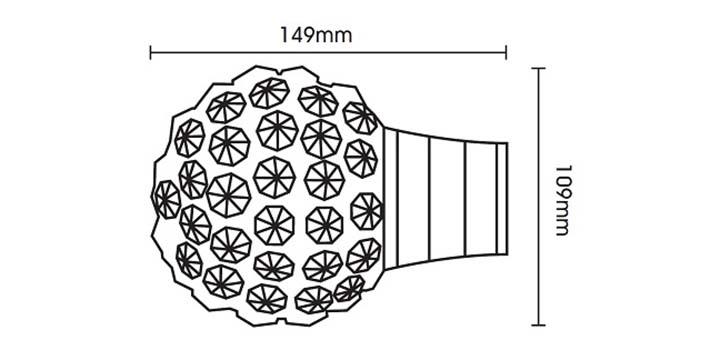 Hallis G2 Galleria 50mm Brushed Silver Pole with Clear Jewelled Cage Ball Finial - Curtain Poles Emporium