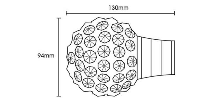 Hallis Galleria 35mm Brushed Silver Pole with Jewelled Cage Ball Finial - Curtain Poles Emporium