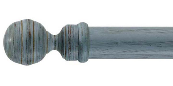 Byron & Byron 33mm Classic Powder Blue Scratched Curtain Pole Globe Finial - Curtain Poles Emporium