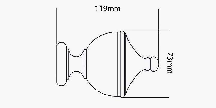 Jones Hardwick 40mm Putty Curtain Pole Urn Finial - Curtain Poles Emporium