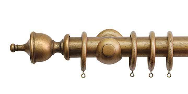Jones Hardwick 40mm Antique Gold Curtain Pole Urn Finial - Curtain Poles Emporium