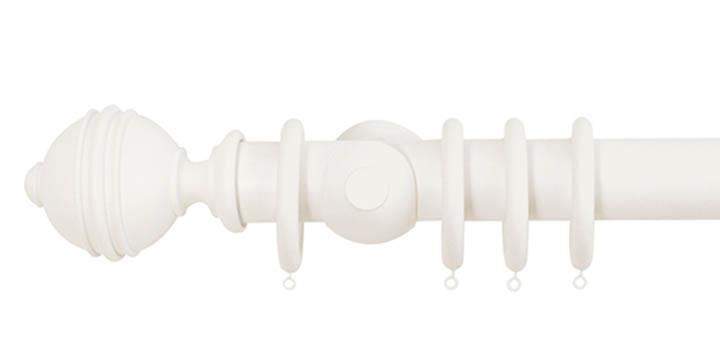 Jones Florentine 50mm Cotton Curtain Pole Ribbed Ball Finial - Curtain Poles Emporium