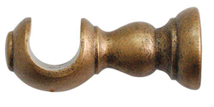 Jones Cathedral 30mm Antique Gold Curtain Pole Exeter finial - Curtain Poles Emporium