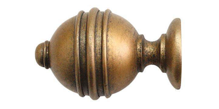 Jones Cathedral 30mm Antique Gold Curtain Pole Ely finial - Curtain Poles Emporium