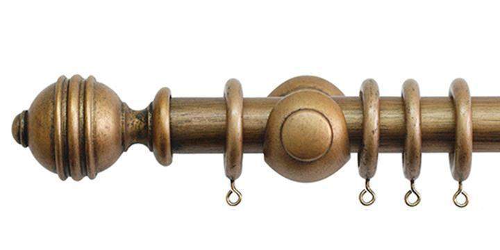 Jones Cathedral 30mm Antique Gold Curtain Pole Ely finial - Curtain Poles Emporium