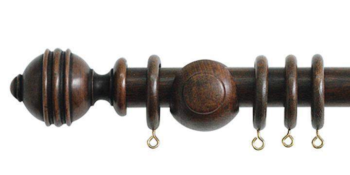 Jones Cathedral 30mm Oak Curtain Pole Ely finial - Curtain Poles Emporium
