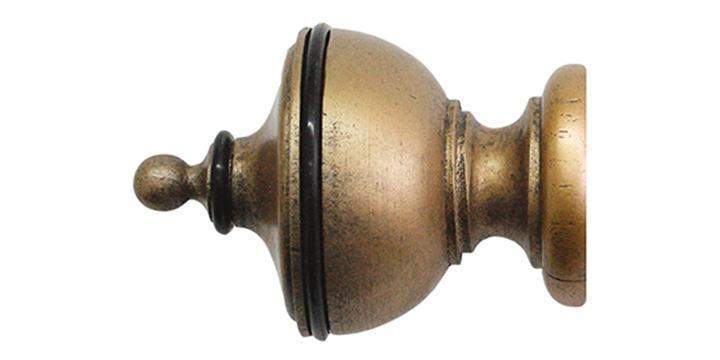 Jones Cathedral 30mm Antique Gold Curtain Pole Exeter finial - Curtain Poles Emporium