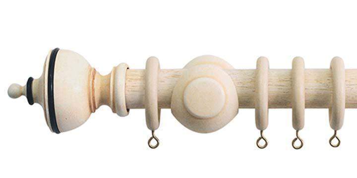 Jones Cathedral 30mm Ivory Curtain Pole Exeter finial - Curtain Poles Emporium
