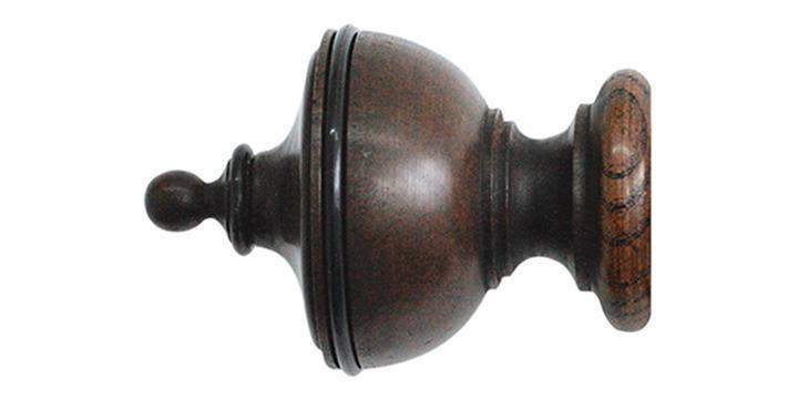Jones Cathedral 30mm Oak Curtain Pole Exeter finial - Curtain Poles Emporium