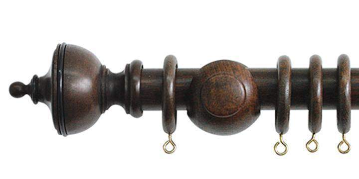 Jones Cathedral 30mm Oak Curtain Pole Exeter finial - Curtain Poles Emporium