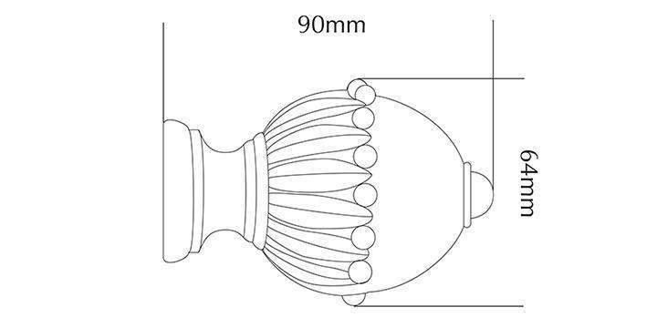 Jones Cathedral 30mm Putty Curtain Pole Wells finial - Curtain Poles Emporium