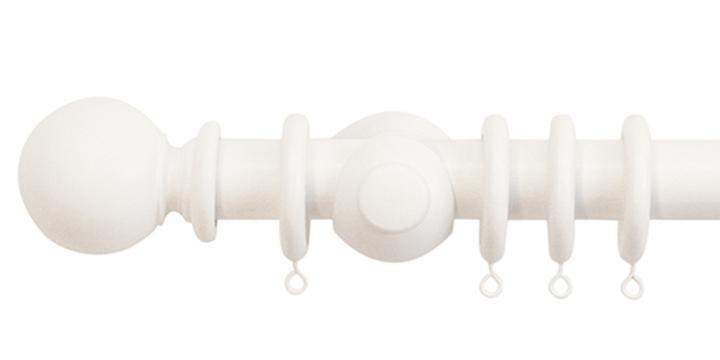 Jones Cathedral 30mm Cotton Curtain Pole Plain Ball finial - Curtain Poles Emporium