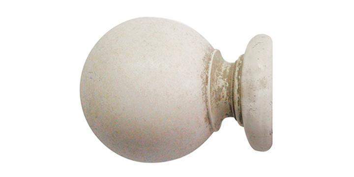Jones Cathedral 30mm Putty Curtain Pole Plain Ball finial - Curtain Poles Emporium