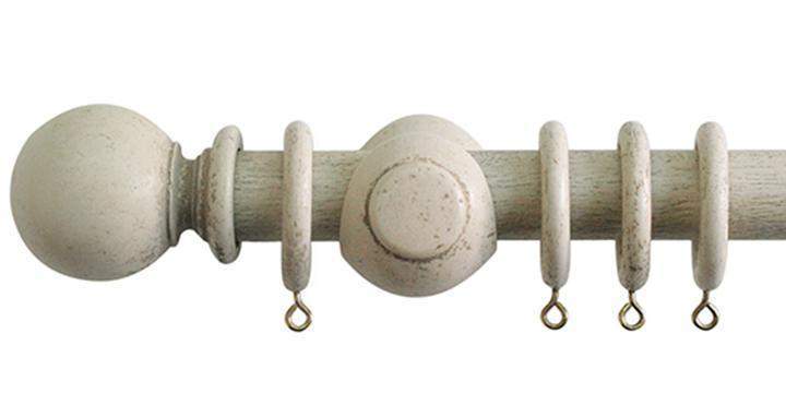 Jones Cathedral 30mm Putty Curtain Pole Plain Ball finial - Curtain Poles Emporium
