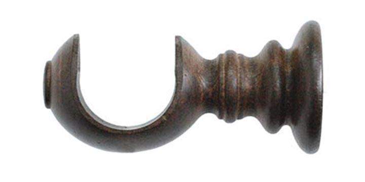 Jones Florentine 50mm Oak Curtain Pole Ribbed Ball Finial - Curtain Poles Emporium
