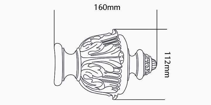Jones Florentine 50mm Antique Gold Curtain Pole Acanthus Finial - Curtain Poles Emporium