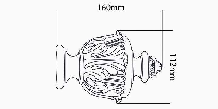 Jones Florentine 50mm Putty Curtain Pole Acanthus Finial - Curtain Poles Emporium