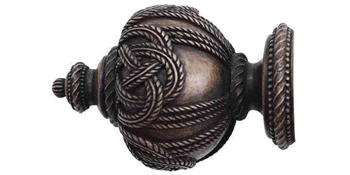 Jones Grande 63mm Oak Curtain Pole Rope Finial - Curtain Poles Emporium