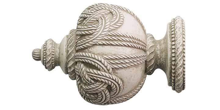 Jones Grande 63mm Putty Curtain Pole Rope Finial - Curtain Poles Emporium
