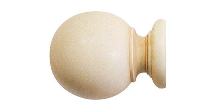 Jones Grande 63mm Ivory Curtain Pole Ball Finial - Curtain Poles Emporium