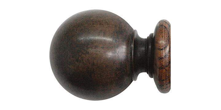 Jones Hardwick 40mm Oak Curtain Pole Ball Finial - Curtain Poles Emporium