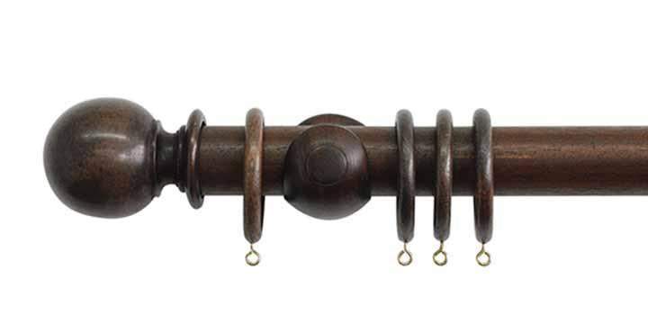 Jones Hardwick 40mm Oak Curtain Pole Ball Finial - Curtain Poles Emporium