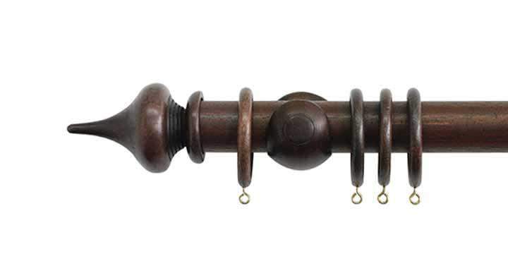 Jones Hardwick 40mm Oak Curtain Pole Minaret Finial - Curtain Poles Emporium