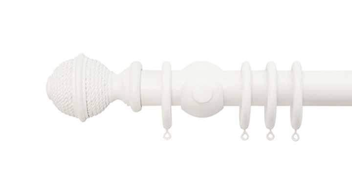 Jones Hardwick 40mm Cotton Curtain Pole Woven Finial - Curtain Poles Emporium