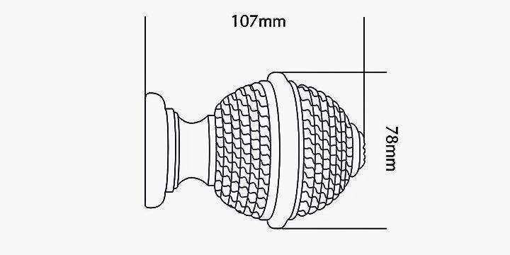 Jones Hardwick 40mm Putty Curtain Pole Woven Finial - Curtain Poles Emporium