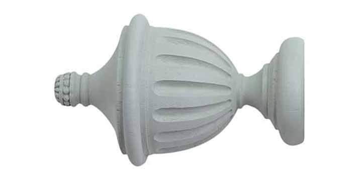 Jones Seychelles 40mm Haze Curtain Pole Fluted Urn Finial - Curtain Poles Emporium