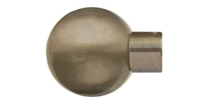 Jones Lunar 28mm Burnished Brass Curtain Pole Metal Sphere finial - Curtain Poles Emporium