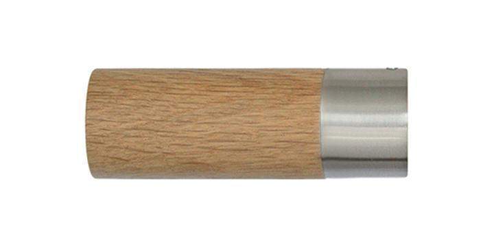 Jones Lunar 28mm Oak Curtain Pole Barrel finial - Curtain Poles Emporium