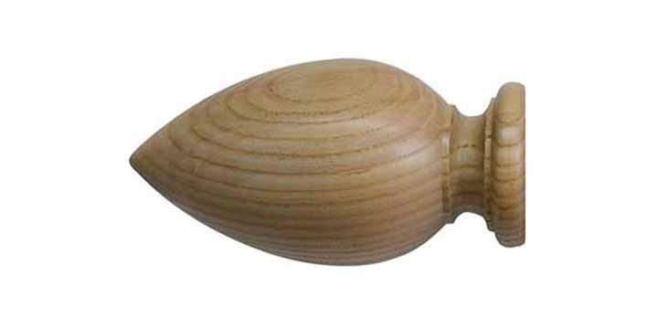Jones Oakham 50mm Ash Curtain Pole Cone Finial - Curtain Poles Emporium