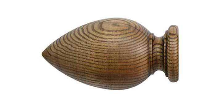 Jones Oakham 50mm Light Oak Curtain Pole Cone Finial - Curtain Poles Emporium