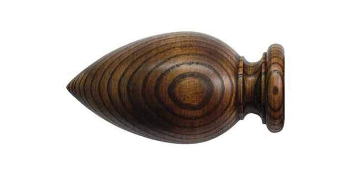 Jones Oakham 50mm Mid Oak Curtain Pole Cone Finial - Curtain Poles Emporium