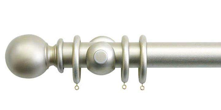 Jones Florentine 50mm Champagne Silver Curtain Pole Ball Finial - Curtain Poles Emporium