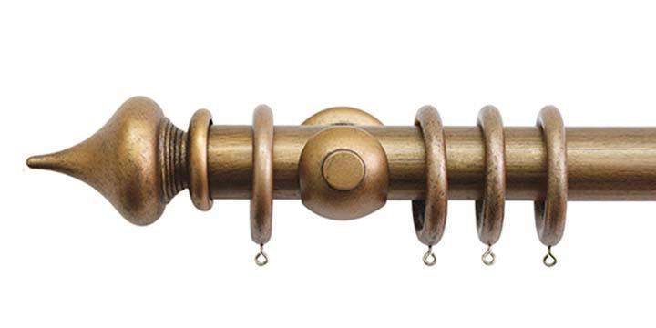 Jones Florentine 50mm Antique Gold Curtain Pole Minaret Finial - Curtain Poles Emporium