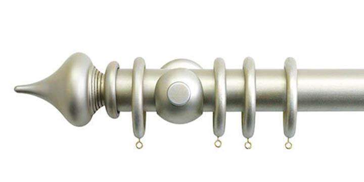 Jones Florentine 50mm Champagne Silver Curtain Pole Minaret Finial - Curtain Poles Emporium