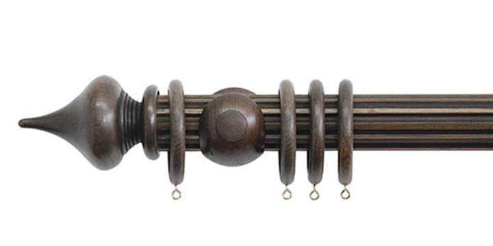 Jones Florentine 50mm Oak Curtain Pole Minaret Finial - Curtain Poles Emporium