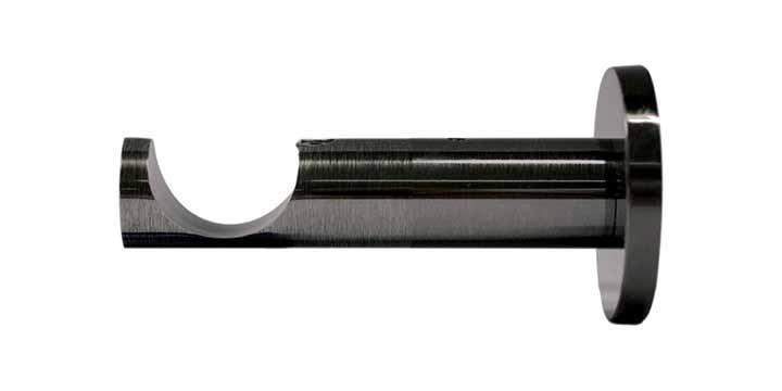 Jones Interiors Strand 35mm Black Nickel Curtain Pole Ribbed End Stopper - Curtain Poles Emporium