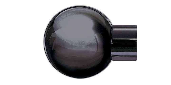 Jones Interiors Strand 35mm Black Nickel Curtain Pole Metal Ball Finial - Curtain Poles Emporium