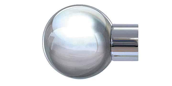 Jones Interiors Strand 35mm Chrome Curtain Pole Metal Ball Finial - Curtain Poles Emporium