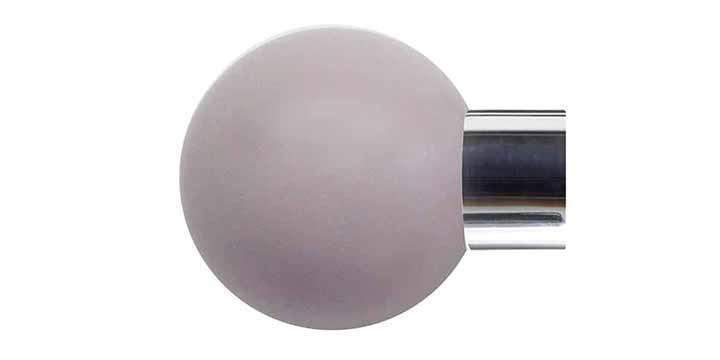 Jones Interiors Strand 35mm Chrome Curtain Pole Heather Painted Finial - Curtain Poles Emporium