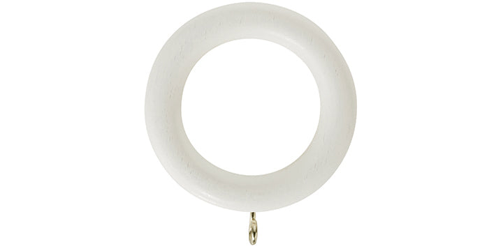 Hallis Honister 35mm Linen White Wooden Curtain Pole - Curtain Poles Emporium