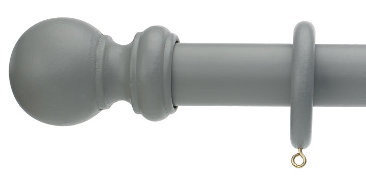 Hallis Honister 35mm Pale Slate Wooden Curtain Pole - Curtain Poles Emporium
